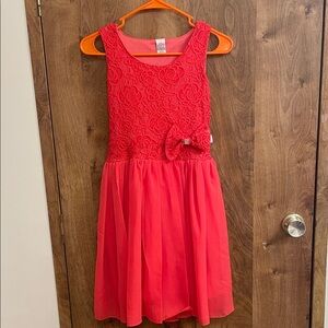 Elegant Peachy Pink Lace Dress